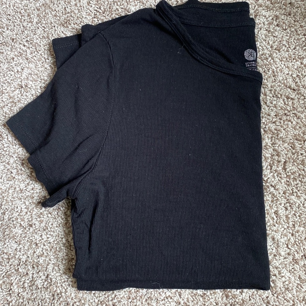 Maternity Black Ribbed T-shirt